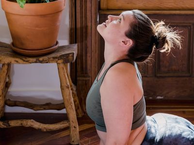 Sunlight falling on a wooden yoga floor.